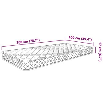 Traagschuimmatras 100x200x17 cm wit 8