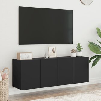 Tv-meubels 2 st wandgemonteerd 60x30x41 cm zwart 4