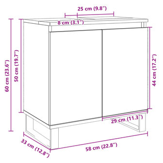 Badkamerkast 58x33x60 cm bewerkt hout sonoma eikenkleurig 9