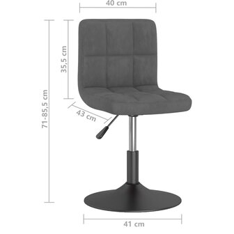 Eetkamerstoelen draaibaar 6 st fluweel donkergrijs 8