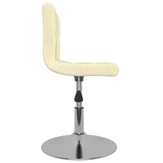 Eetkamerstoelen 2 st draaibaar stof cr&egrave;mekleurig 5