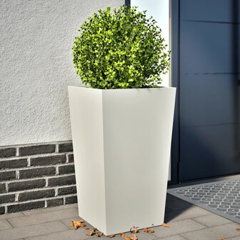 Plantenbakken 2 st 45x45x75 cm staal wit 1