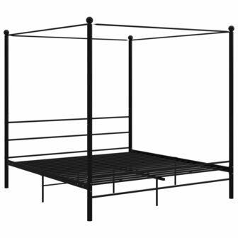 Hemelbedframe metaal zwart 180x200 cm  2