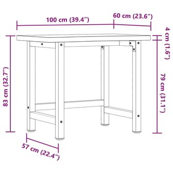 Werkbank 100x(55-60)x83 cm massief beukenhout 11