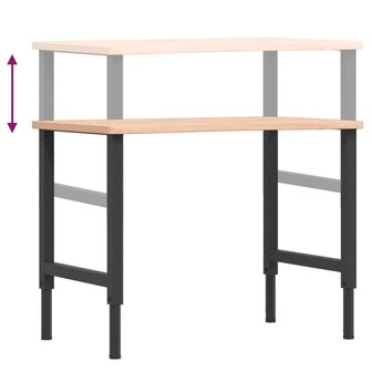 Werkbank 100x(55-60)x(71,5-98) cm massief beukenhout 9