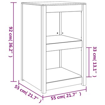 Keukenkast voor buiten 55x55x92 cm massief grenenhout 9