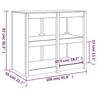 Keukenkast voor buiten 106x55x92 cm massief douglashout 9