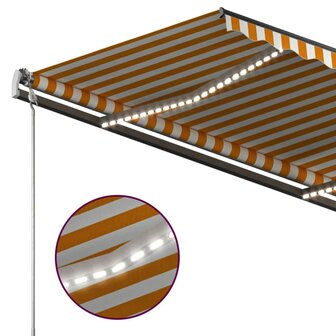 Luifel handmatig uittrekbaar met LED 4x3 m geel en wit 7