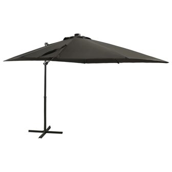 Zweefparasol met paal en LED-verlichting 250 cm antracietkleur 1