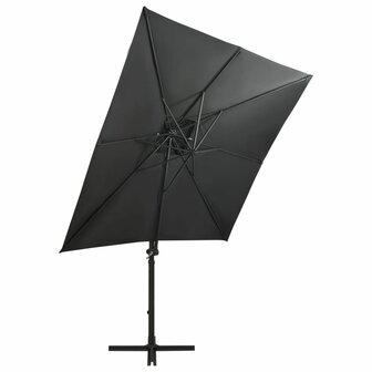 Zweefparasol met paal en LED-verlichting 250 cm antracietkleur 3