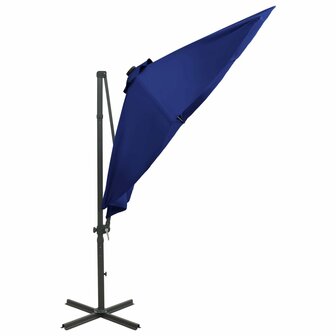 Zweefparasol met paal en LED-verlichting 300 cm azuurblauw 6