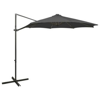 Zweefparasol met paal en LED-verlichting 300 cm antracietkleur 1