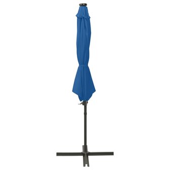 Zweefparasol met paal en LED-verlichting 300 cm azuurblauw 2