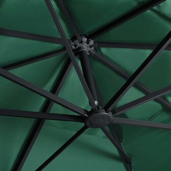 Zweefparasol met LED en aluminium paal 400x300 cm groen 6