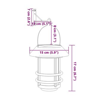 Wandlantaarns voor buiten 2 st solar wit 8