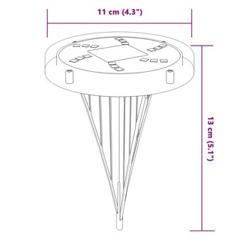 Grondlampen 4 st solar met grondpennen warmwit 6