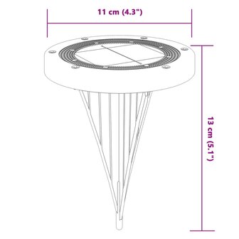 Grondlampen 4 st solar met grondpennen warmwit 6