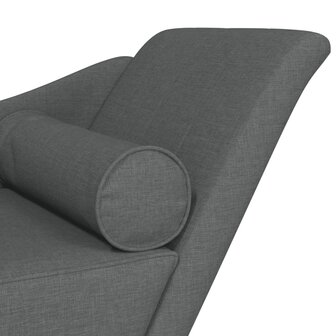 Chaise longue met kussens stof donkergrijs 6