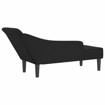 Chaise longue met kussens stof zwart 5