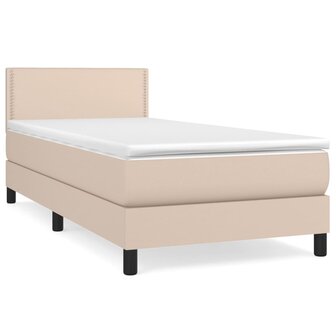 Boxspring met matras kunstleer cappuccinokleurig 90x200 cm 2