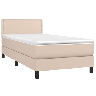 Boxspring met matras kunstleer cappuccinokleurig 90x200 cm 3