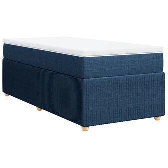 Boxspring met matras stof blauw 80x200 cm 2