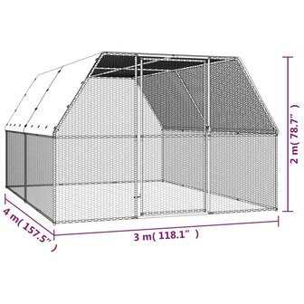 Kippenhok 3x4x2 m gegalvaniseerd staal 5