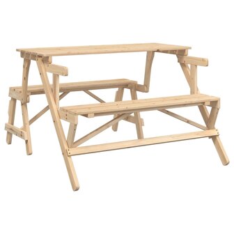 Picknicktafel met banken 2-in-1 ombouwbaar massief vurenhout 2