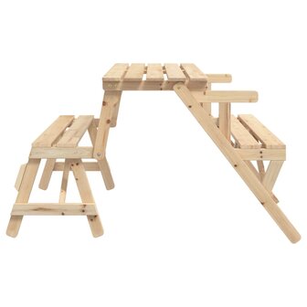 Picknicktafel met banken 2-in-1 ombouwbaar massief vurenhout 5