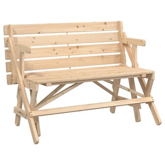 Picknicktafel met banken 2-in-1 ombouwbaar massief vurenhout 8