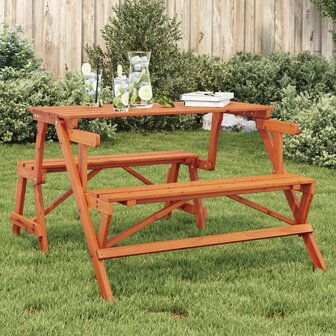 Picknicktafel met banken 2-in-1 ombouwbaar massief vurenhout 1