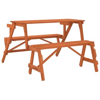 Picknicktafel met banken 2-in-1 ombouwbaar massief vurenhout 6