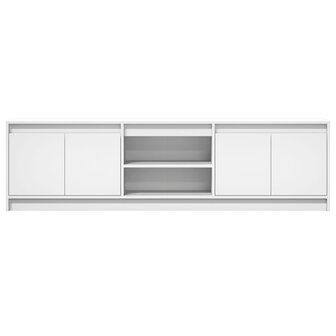 Tv-meubel met LED 180x34x50 cm bewerkt hout wit 6