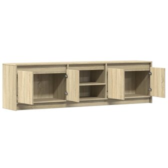 Tv-meubel met LED 180x34x50 cm bewerkt hout sonoma eikenkleurig 9