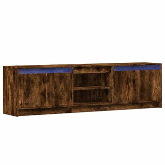 Tv-meubel met LED 180x34x50 cm bewerkt hout gerookt eikenkleur 3