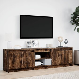 Tv-meubel met LED 180x34x50 cm bewerkt hout gerookt eikenkleur 4