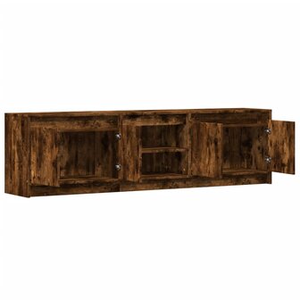 Tv-meubel met LED 180x34x50 cm bewerkt hout gerookt eikenkleur 9