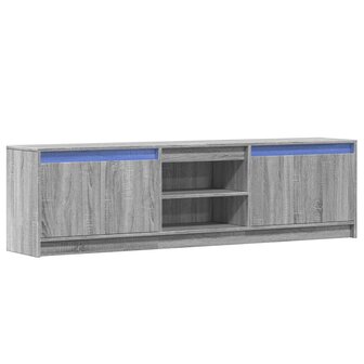 Tv-meubel met LED 180x34x50 cm bewerkt hout grijs sonoma eiken 3