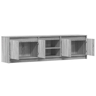 Tv-meubel met LED 180x34x50 cm bewerkt hout grijs sonoma eiken 9