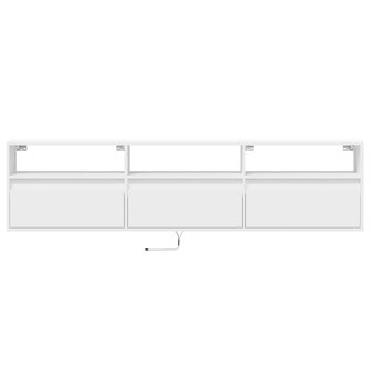 Tv-wandmeubel met LED-verlichting 180x31x45 cm wit 6