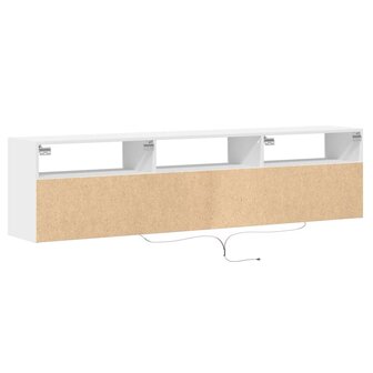 Tv-wandmeubel met LED-verlichting 180x31x45 cm wit 8