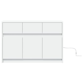 Tv-meubel met LED 91x34x61 cm bewerkt hout wit 6