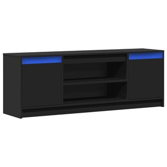 Tv-meubel met LED 139,5x34x50 cm bewerkt hout zwart 3