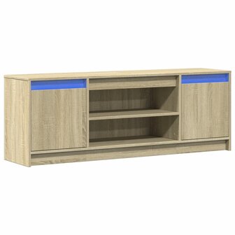 Tv-meubel met LED 139,5x34x50 cm bewerkt hout sonoma eikenkleur 3