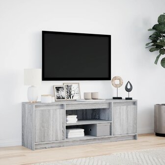 Tv-meubel met LED 139,5x34x50 cm bewerkt hout grijs sonoma 4