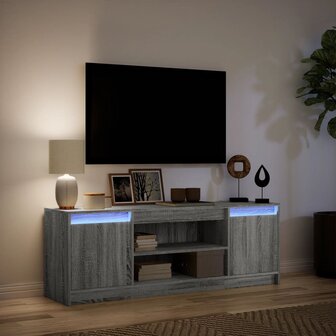 Tv-meubel met LED 139,5x34x50 cm bewerkt hout grijs sonoma 5