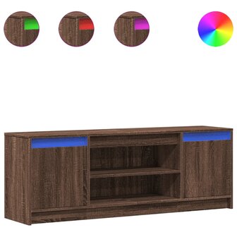 Tv-meubel met LED 139,5x34x50 cm bewerkt hout bruin eikenkleur 2