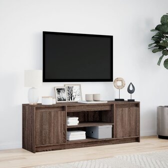 Tv-meubel met LED 139,5x34x50 cm bewerkt hout bruin eikenkleur 4