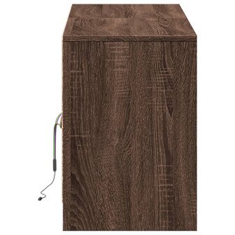 Tv-meubel met LED 139,5x34x50 cm bewerkt hout bruin eikenkleur 7