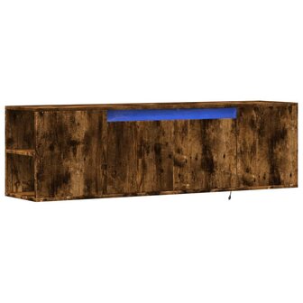 Tv-wandmeubel met LED-verlichting 135x31x39,5 cm gerookt eiken 3